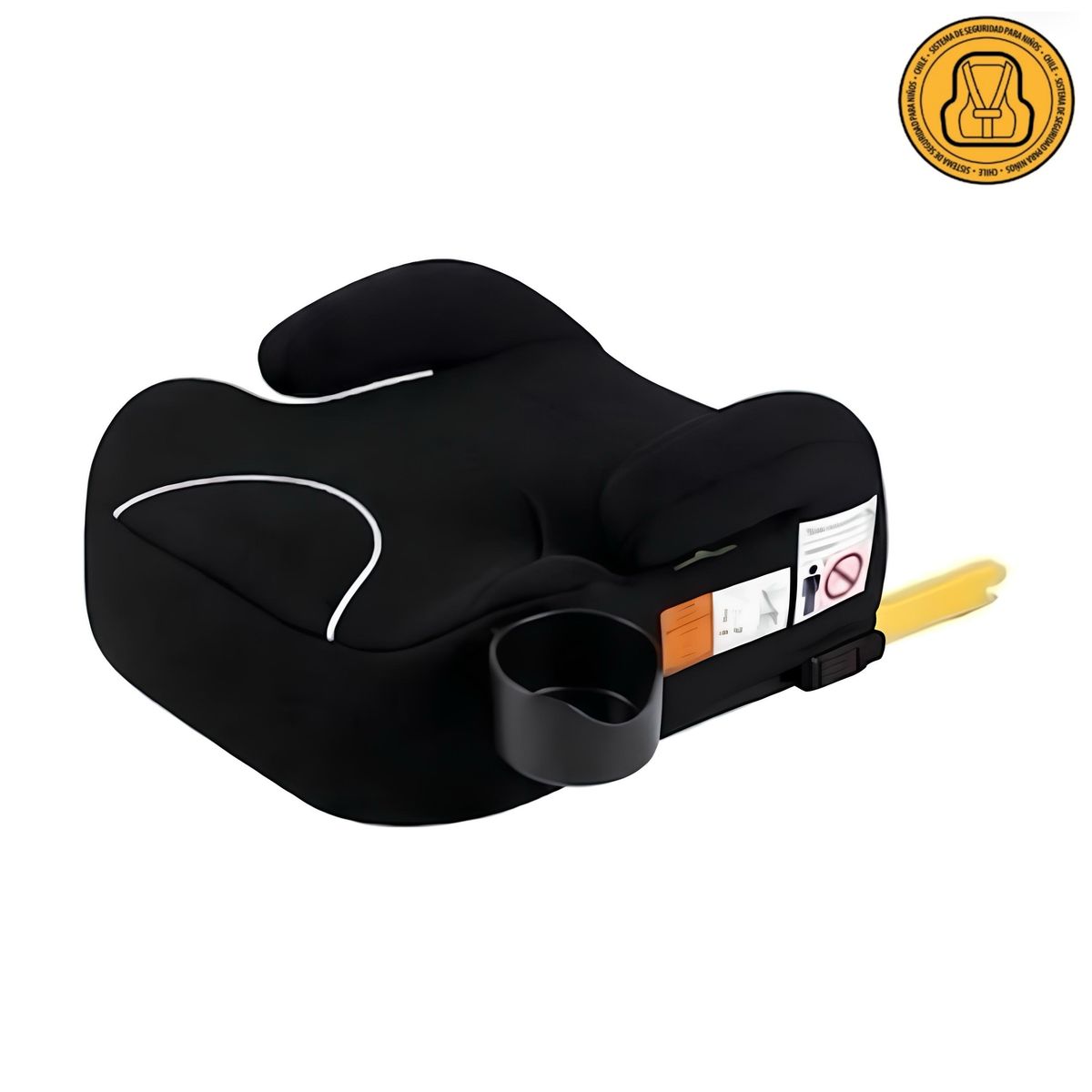 LUBABYCAS - Silla Auto Alzador ISOFIX Posa Vaso BFL305 Negra LuBabycas