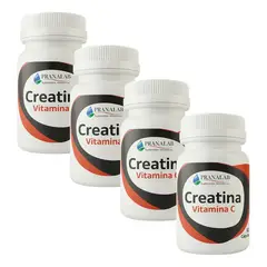 PRANALAB - X4 Creatina + Vitamina C Frasco 60 Capsulas Suplemento Alime Sin Sabor