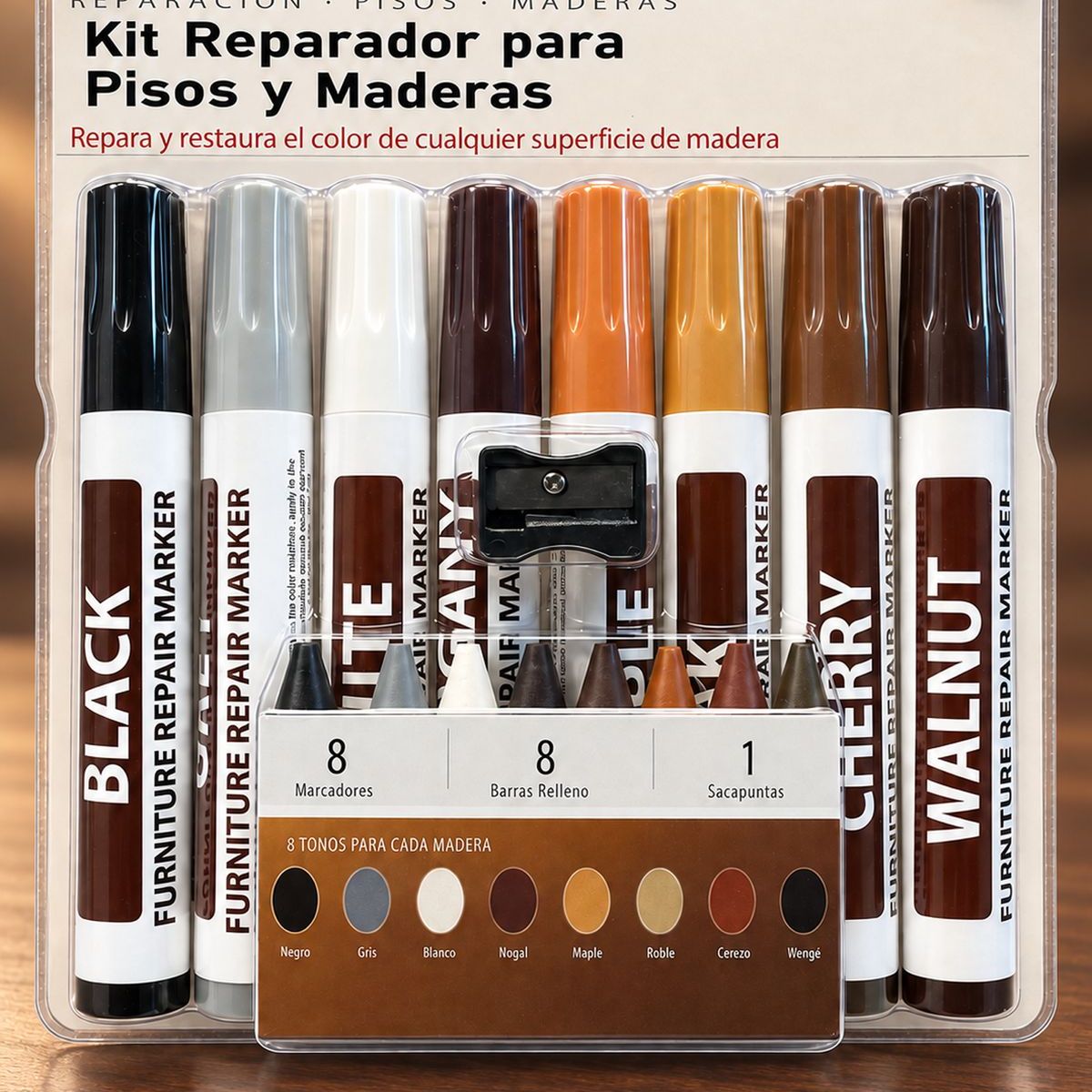 FUNKTION - Kit Reparador para Pisos y Maderas 8 Colores