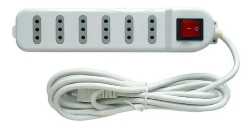 MACROTEL Zapatilla Electrica 6 Tomas Con Switch Blanca
