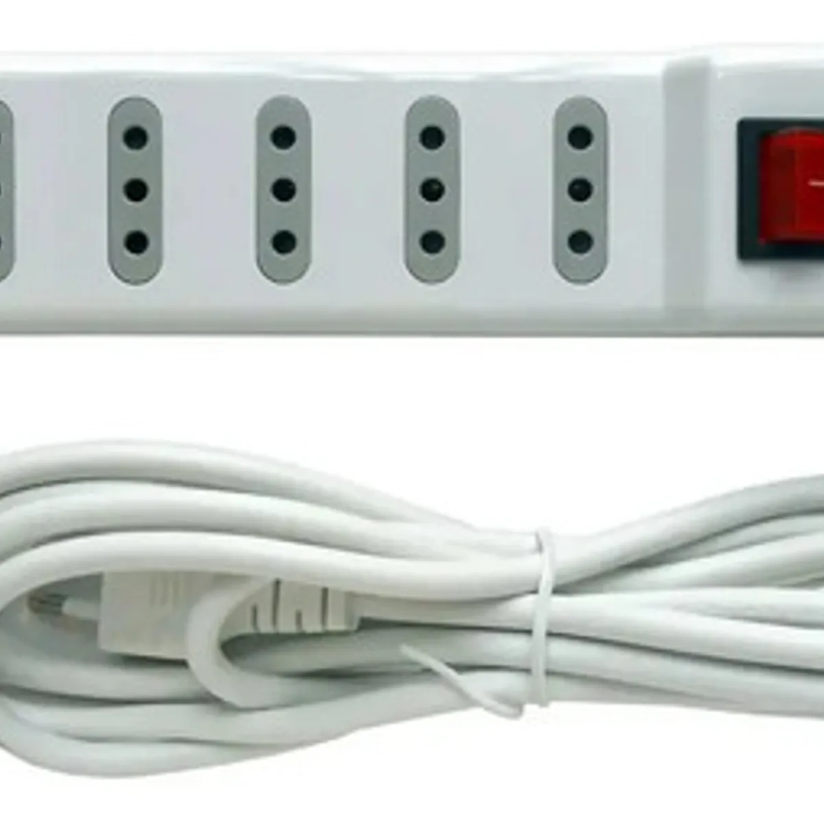 MACROTEL - Zapatilla Electrica Macrotel 6 Tomas Con Switch Blanca