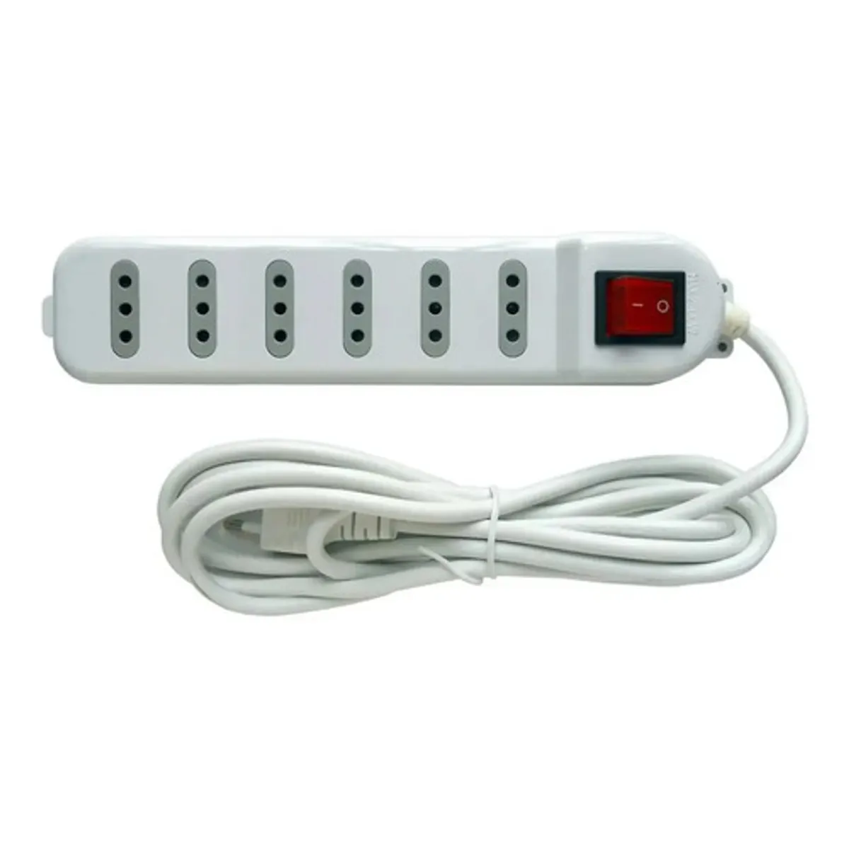 MACROTEL - Zapatilla Electrica Macrotel 6 Tomas Con Switch Blanca