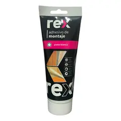REX - Adhesivo Montaje Pasta Blanca Pomo 250ml 30327 Negro