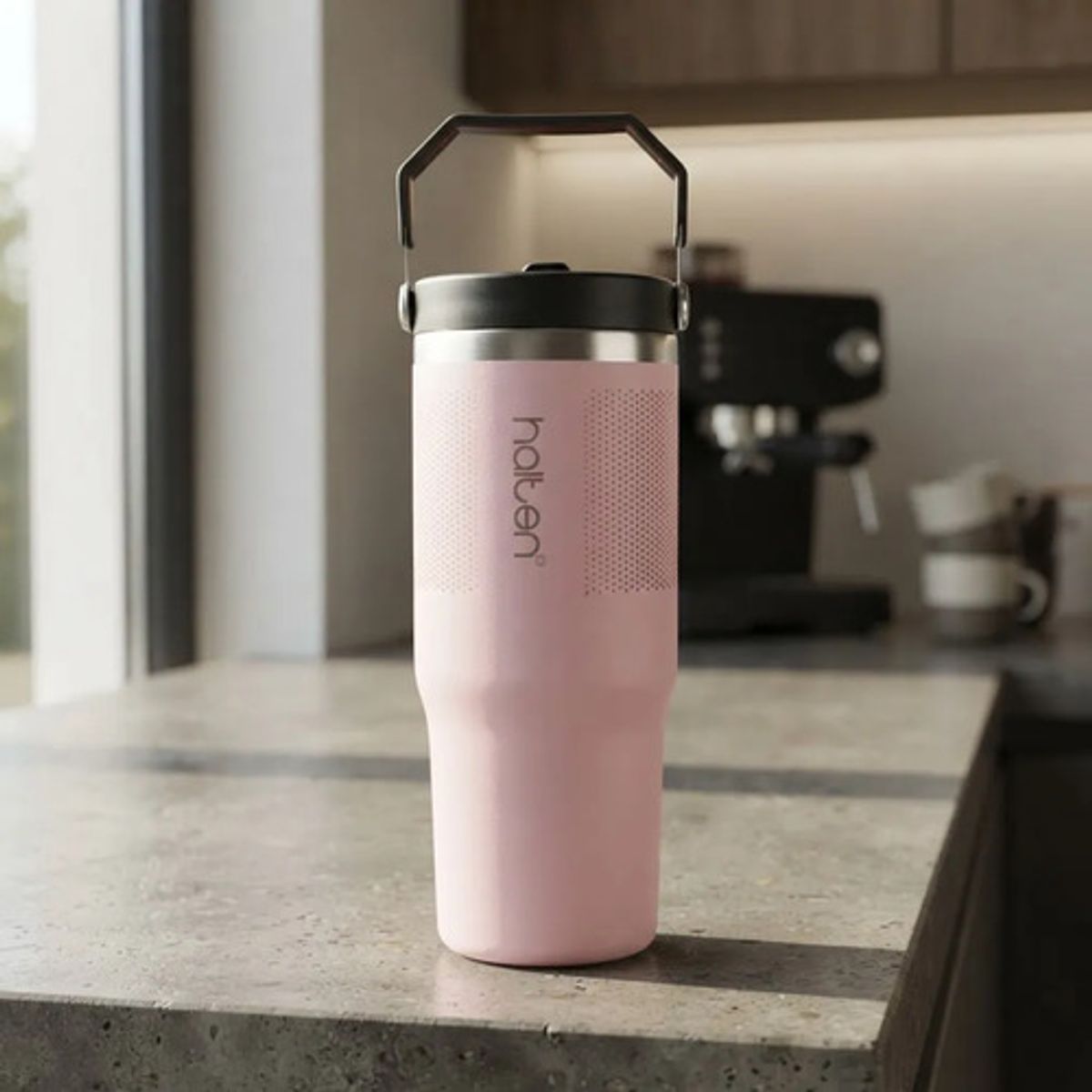 HALTEN - Botella Acero Inox 900ml Doble Pared Flip Halten 130500151 Rosa