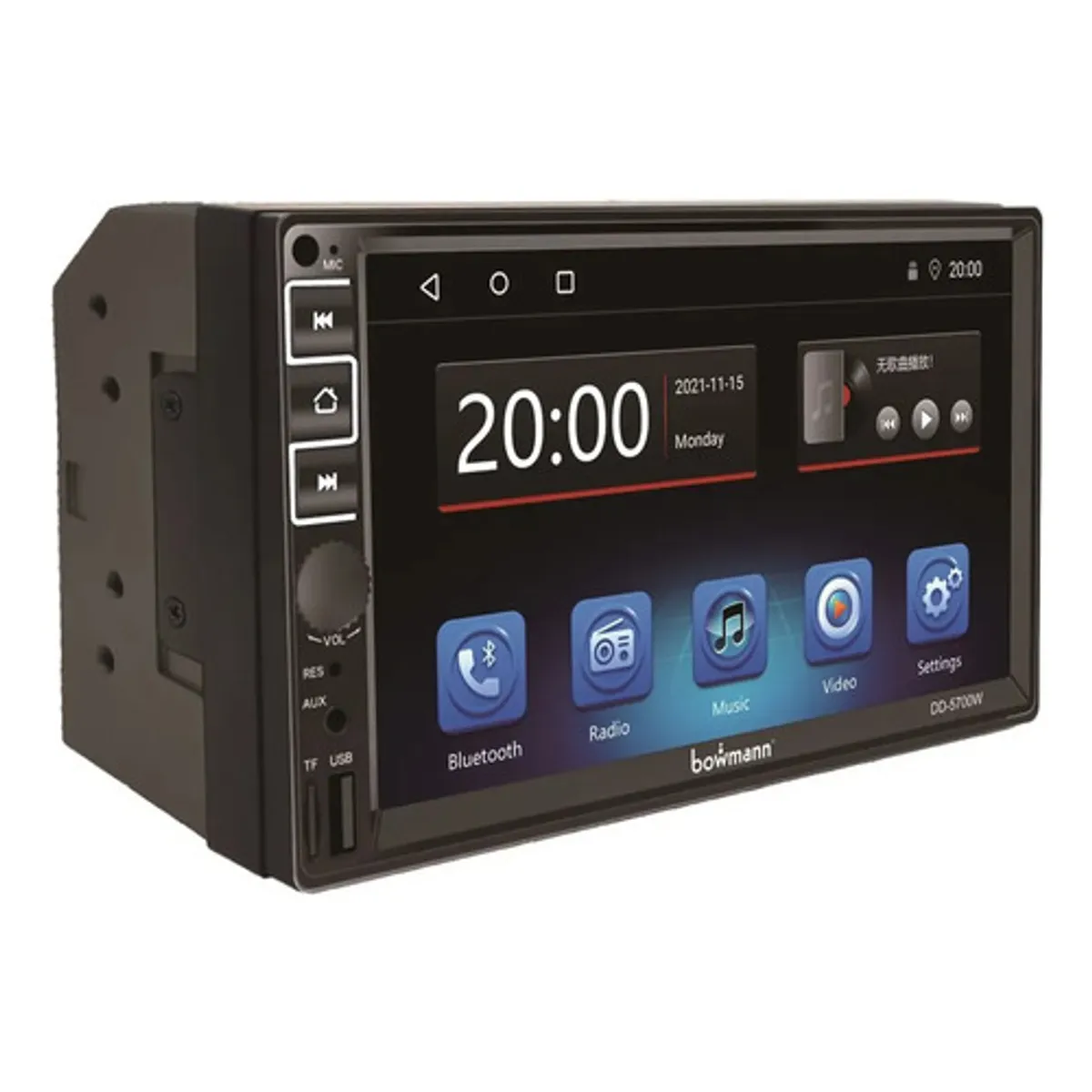 BOWMANN - Radio Auto 2din Mirrorlink Bt Carplay Mp3 Bowmann Dd-5700w Negro