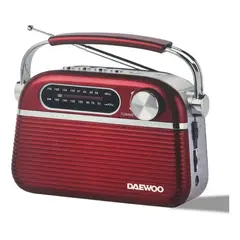 DAEWOO - Radio Portatil Retro Bluetoot 5w Am/fm Aux Di-rh221rd Rojo