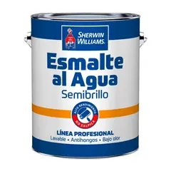 SHERWIN WILLIAMS - Esmalte al agua semibrillo blanco 1gl base x