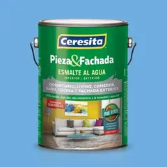 CERESITA - Esmalte al agua pieza y fachada 1gl azul medit.Ceresita