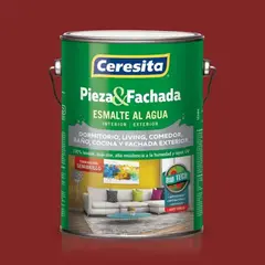 CERESITA - Esmalte al agua pieza y fachada 1gl rojo colonial