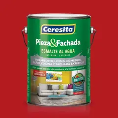 CERESITA - Esmalte al agua pieza y fachada 1gl rojo ital.