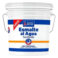 SHERWIN WILLIAMS - Esmalte al agua semibrillo blanco tineta base x