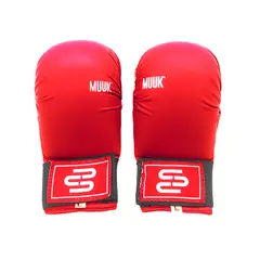 MUUK - GUANTE DE COMBATE KARATE ARTES MARCIALES PALMA LIBRE  COLOR ROJO TALLA M