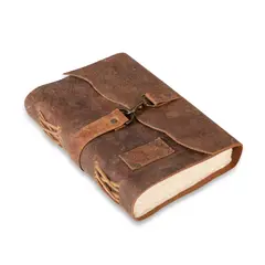 FRANZ MOSSI - Diario, agenda, cuaderno de cuero natural. Rustico Vintage.