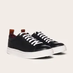 OLKI - Zapatilla Clásicas de Cuero Calán - NegroBlanca