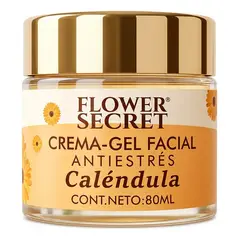 FLOWER SECRET - Crema Gel Facial Antiestrés Caléndula 80ml Todo Tipo De Piel Día/noche