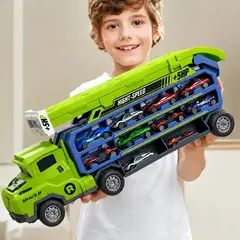 VIDA BUENAS - Camión Grande Juguete Para Niños Con Autos Y Rampa Verde