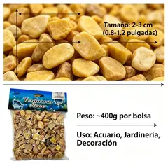 GENERICO - Piedras Naturales Decorativas Color Amarillo 400g