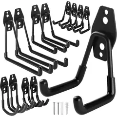 KUANGYE - Ganchos Garaje 12 Pcs Antideslizantes Resistentes para Almacenamiento Pared Herramientas Bicicletas