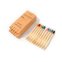 ZELVION - Cepillo De Dientes Bambu Adulto Pack 10 Unidades Ecologicos