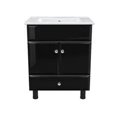 JOYTEK - Mueble Vanitorio Bellmont Negro con Cubierta 60x47x80 cm Incluye Cubierta de Loza