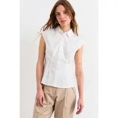 IO - Blusas Sin Manga Mujer Blanco