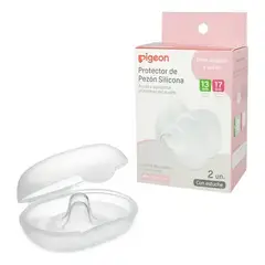 PIGEON - Pack Protector de pezón, silicona 13 y 17mm de diámetro 2un. con estuche