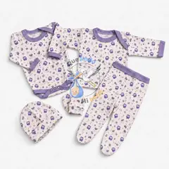 GENERAL - Ajuar 5 Piezas con Diseño Talla 0/3 Meses Rosado Flores