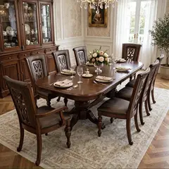 MSA MUEBLES SANTA ANA - Juego de Comedor 6 Sillas + 2 Sitiales Asturias