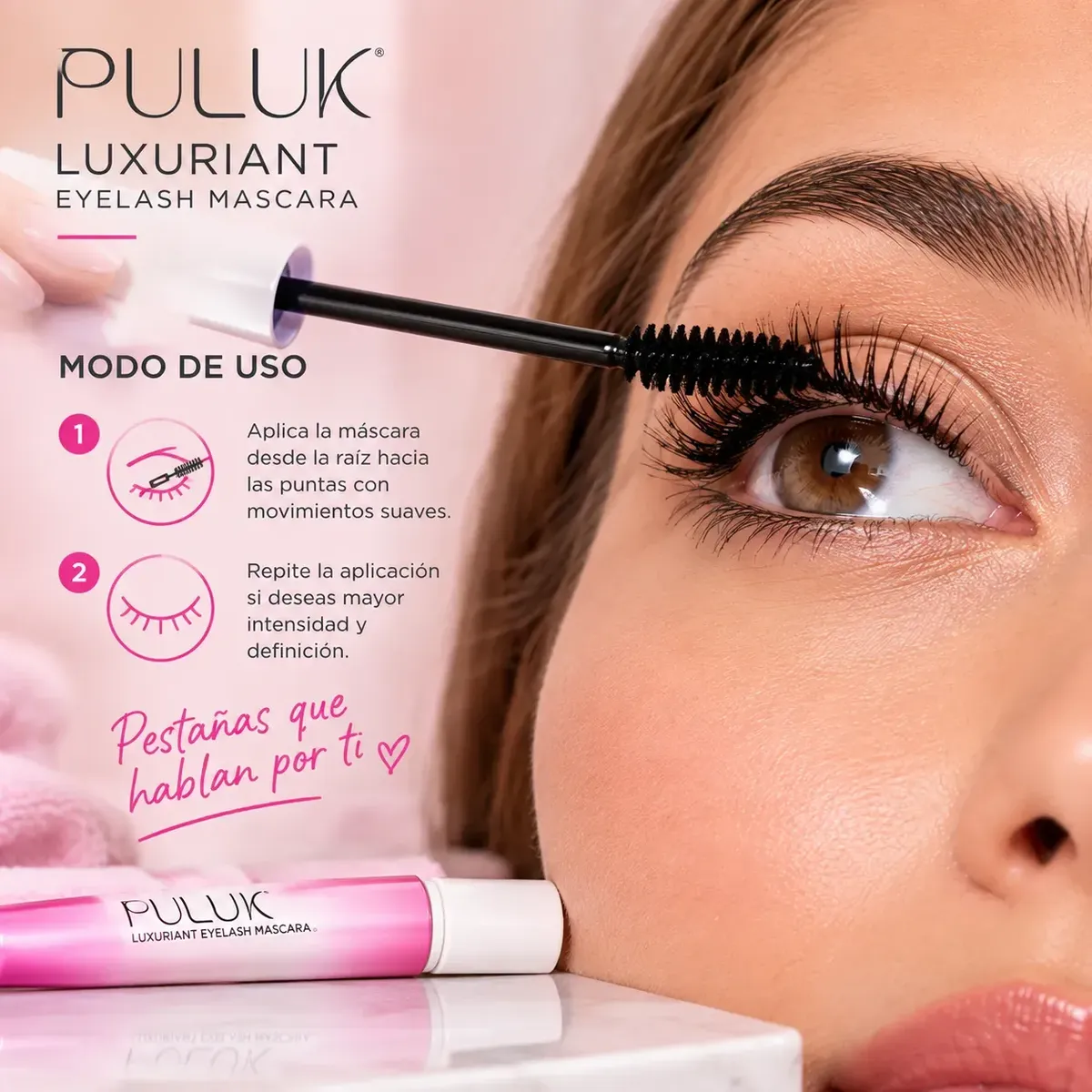 PULUK - Mascara de Pestañas Puluk Luxuriant Negra Volumen 10 ml
