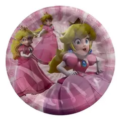 GENERICO - Pack 10 Platos Cumpleaños Princesa Peach 23 Cm Movie Bross