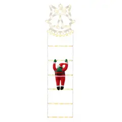 IRM - Escalera LED Navidad Escalera Papa Noel Trepador Arbolito Iluminado Decoracion Exterior Solar Calida
