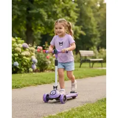 MYLHOGAR - Scooter Infantil De 3 Ruedas Con Luces LED Y Manubrio Ajustable