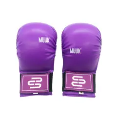 MUUK - GUANTE DE COMBATE KARATE ARTES MARCIALES PALMA LIBRE  COLOR PURPURA TALLA S