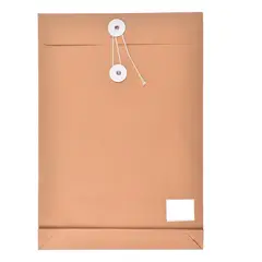 GENERICO - 50 Sobres De Papel Kraft Con Cierre De Lazo 23,5x33,5cm