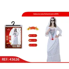 GENERICO - Disfraz de Catrina Blanca para Mujer Adulta Talla Aleatoria 43626