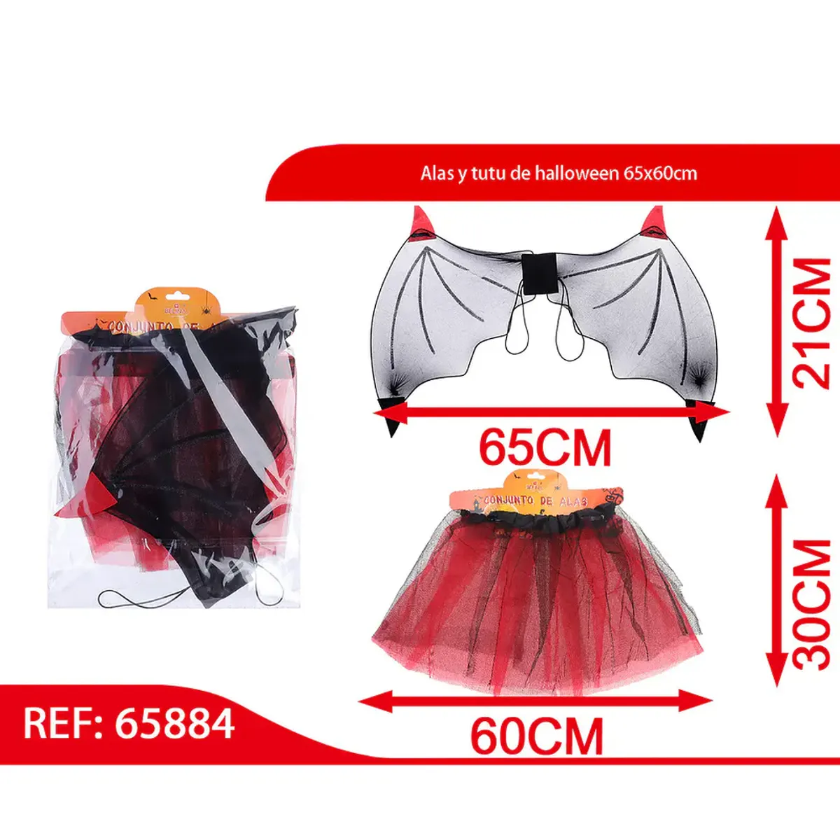 GENERICO - Alas y tutu de halloween 65x60cm 65884