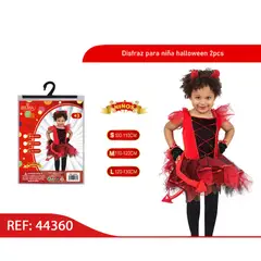 GENERICO - Disfraz de Diablita con Tutú para Niña Talla Aleatoria 2pcs 44360