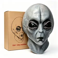 TSKY CHILE SHOPPING - Mascara De Alienigena Gris Ojos Grandes Area 51 Terror Halloween Disfraz Cosplay Latex