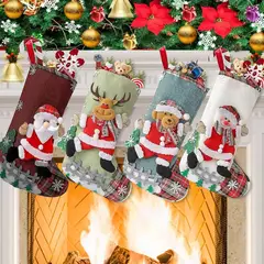 KUANGYE - Pack 4 Pcs Botas De Navidad Color Multicolor