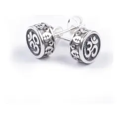 GENERICO - Aros de Plata 925 con Símbolo Espiritual Om