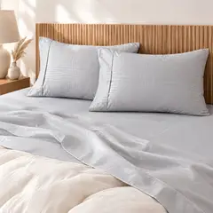 L LARENTIA - Sábanas 2 Plazas 240 Hilos Ultra Suave Cama Full 4 Piezas Violeta