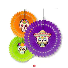 GENERICO - Colgante De Abanico De Papel De Halloween 3Pcs 30x40Cm