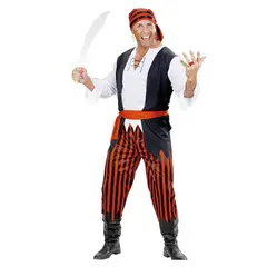 GENERICO - Disfraz de Pirata para Hombre Adulto 4 Piezas Talla Aleatoria 44382