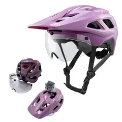 DEFENSOR FOREVER - CASCO MTB BATFOX CON VISERA MAGNÉTICA, LUZ RECARGABLE Y SOPORTE PARA CÁMARA