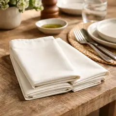 GENERICO - Pack de 20 servilletas de tela 45X45 cm Algodón crudo Extrasuave