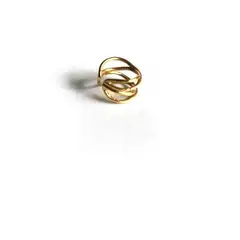GENERICO - Earcuff Doble Cruzado en Plata Bañada en Oro