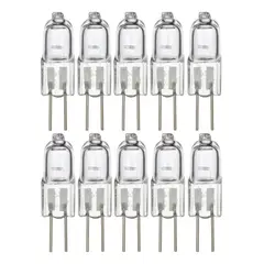 GENERICO - Pack 10 Bombillas Halógenas G4 12V 50W Bi-Pin | Luz Cálida 2900K 360° para Lámparas y Apliques