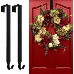 KUANGYE - Ganchos Corona puerta principal retráctiles colgantes navidad halloween ganchos colgar enlace