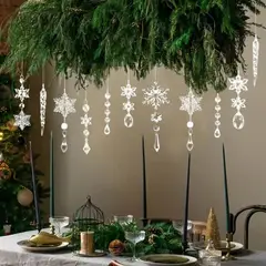 KUANGYE - 20 Adornos Arbol Navidad Colgantes Copo De Nieve Decoracion