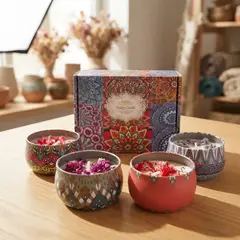 POLASUP - 4 Velas Lata Aromáticas Florales Ambiente Cálido Romántico El regalo perfecto